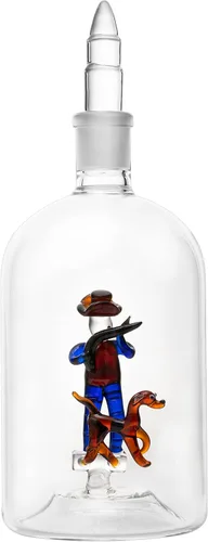 Vista 3 de Decantador de vino y whisky, regalos de caza para hombres, hombre con perro, decantador de 25.4 fl oz, bourbon whisky, único para él, juego