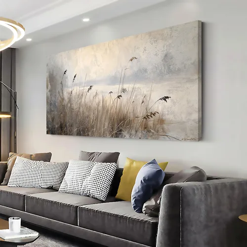 Vista 25 de LASMOND Arte de pared abstracto moderno de árbol para sala de estar, pintura en lienzo en blanco y negro, arte de pared grande de paisaje natural