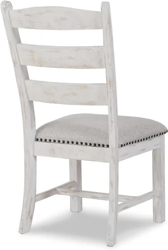 Vista 5 de Signature Design by Ashley Valebeck Farmhouse - Silla de comedor acolchada, 2 unidades, borde de cabeza de clavo, tapicería de tela, madera maciza