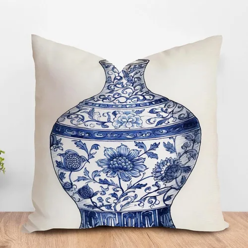 Vista 20 de ArogGeld Chinoiserie - Funda de cojín con diseño de pagoda asiática azul índigo, diseño cuadrado de flores y pagoda asiática, para oficina, silla