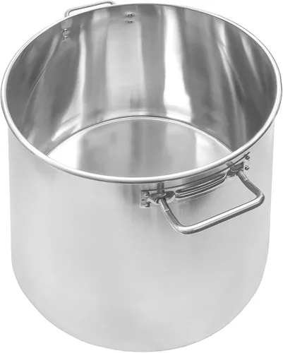 Vista 3 de CONCORD - Olla de acero inoxidable pulido para elaboración de cerveza con tapa plana (40 cuartos de galón)
