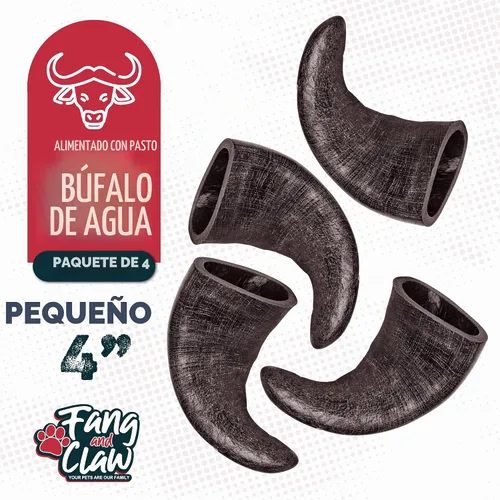 Vista 5 de Water Buffalo - Paquete de 4 masticables para perros pequeños de 4 pulgadas, proteína natural de origen único alimentada con pasto, sin productos