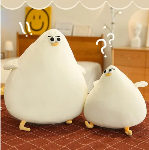 Vista 6 de JOSON Juguete de gaviota de peluche gordito, lindo animal de pollo gordo de dibujos animados para niños y niñas (10.27 pulgadas)