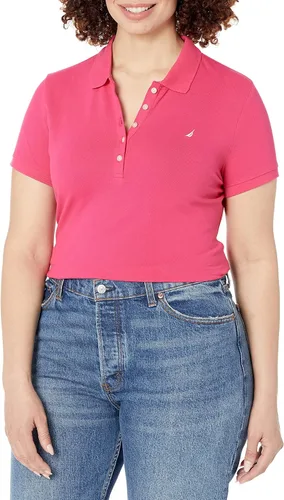 Vista 4 de Camiseta de polo Nautica para mujer de manga corta 5 botones transpirable 100 algodón