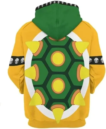 Vista 3 de fczfczklk Super Brothers Peach Luigis Bowser - Sudadera con capucha impresa en 3D, disfraz de cómics para cosplay
