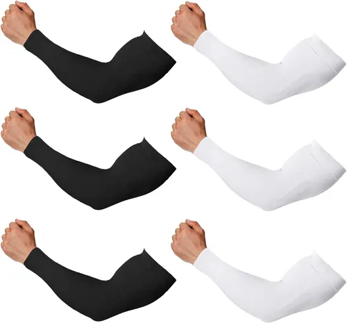 Vista 20 de 4 pares de mangas de brazo para hombres y mujeres - para cubrir tatuajes - manga deportiva refrescante para baloncesto, golf, fútbol