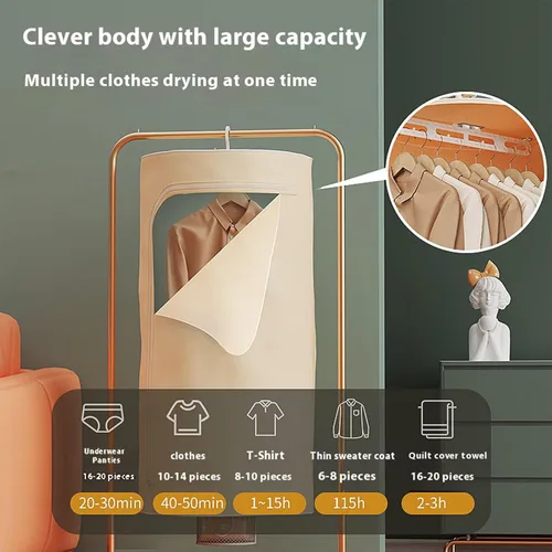 Vista 4 de Máquina plegable de ropa automática multifuncional 3 en 1, secadora de zapatos, mini calentador de ropa secadora de zapatos calentador
