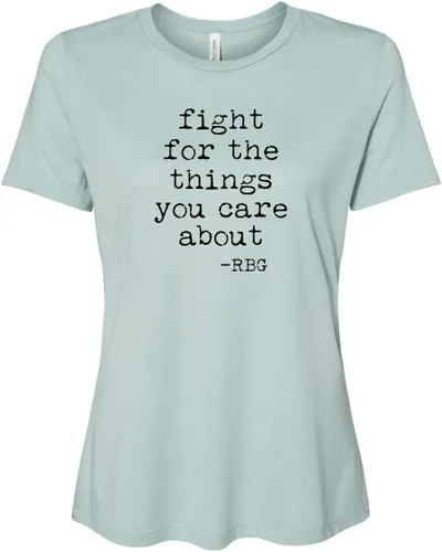 Vista 16 de Cute Women's Screen Printed Crew Neck Tee, Shirts With Sayings, Dusty Blue or Olive