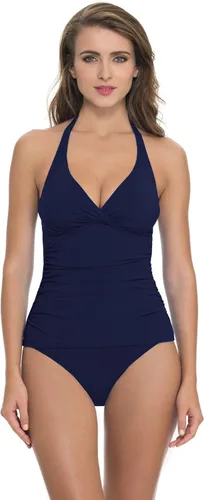 Vista 2 de Profile by Gottex Traje de baño tankini con cuello en V para mujer Negro/Blanco