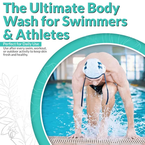 Vista 8 de Zealios Swim & Sport Gel de baño para nadadores y atletas de 8 onzas, solución para el cuidado de la piel para hombres y mujeres, elimina el cloro