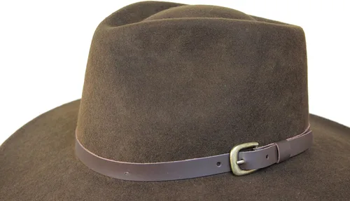 Vista 6 de BS Premium Lewis - Sombrero Fedora de ala ancha fieltro 100 lana resistente al agua banda de cuero