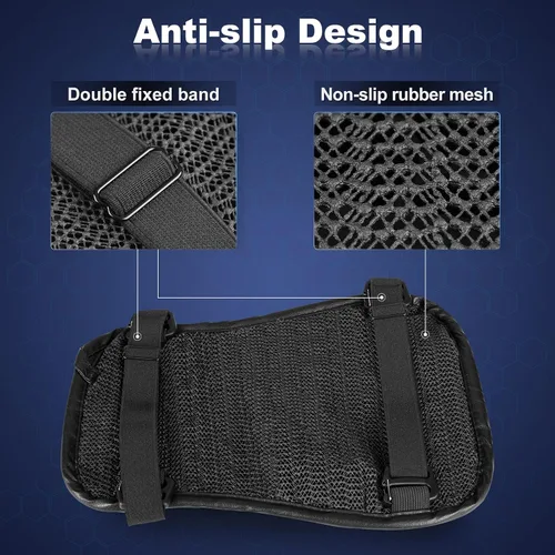 Vista 4 de Cojín Plegable de Gel para Asiento Trasero de Motocicleta de Pasajero, Estructura de Panal 3D Absorción de Impactos y Transpirable Almohadilla