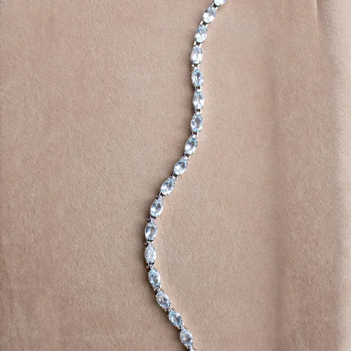 Vista 2 de Silver Smile 925 Sterling Silver Gemstone Bracelets for Women and GirlsAttractive Tennis Bracelet in 7.25" Length with Secure Lock Comes in a Suede