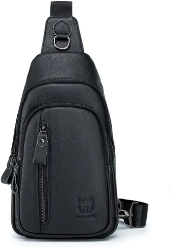 Vista 2 de KPYWZER Mochila de cuero para hombre