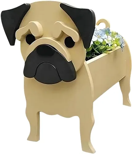 Vista 10 de Bamboo's Grocery LoKii Macetas de perro Boston Terrier, linda maceta de perro, contenedores de plantas con forma de animales, para plantas