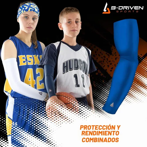 Vista 6 de B-Driven Sports Manga de Compresión Pro-Fit para Brazo - Deportes Atléticos Baloncesto, Fútbol, Sóftbol, Carrera, Juegos, - nan (1 unidad)