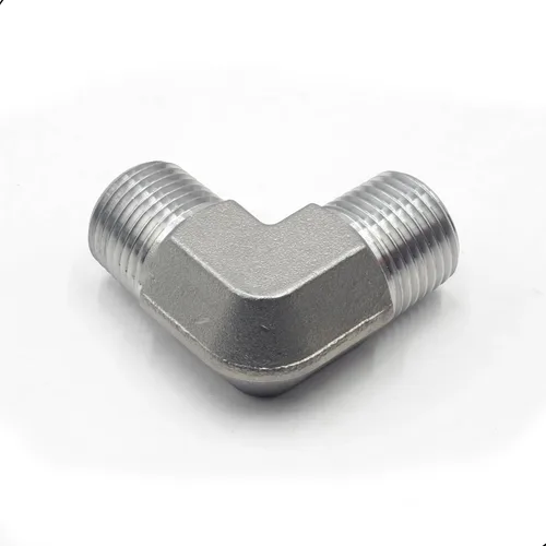 Vista 2 de HFS (R) SS304 Instalación de tubería, 90 grados Barstock Street Codo, 1/2" macho NPT x 1/2" macho NPT
