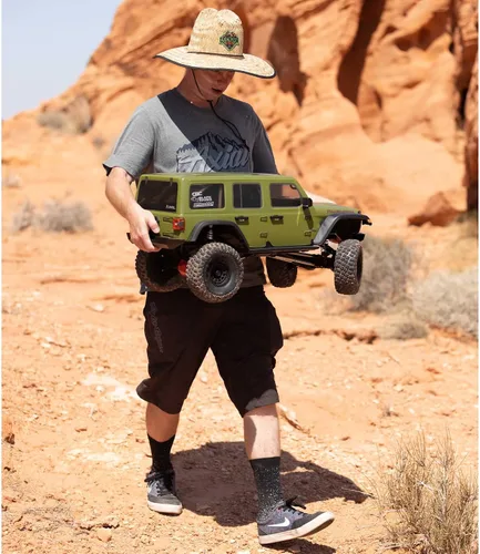 Vista 6 de Camioneta RC Axial 1/6 SCX6 Jeep JLU Wrangler 4WD Rock Crawler RTR (baterías y cargador no incluidos): Verde, AXI05000T1