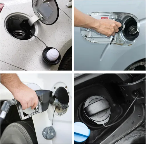 Vista 6 de Correa de retención duradera para tapa de depósito de combustible con ojales, compatible con Volkswagen Beetle Golf y Audi A1 A3, accesorios