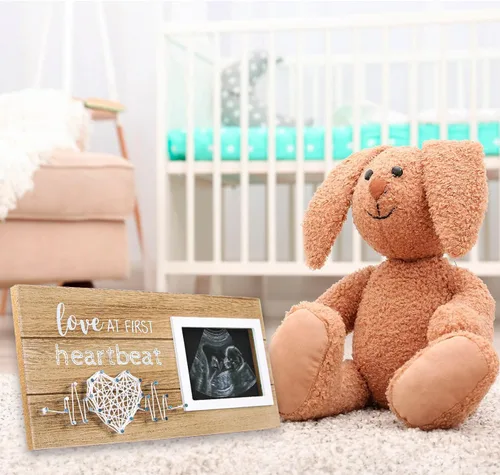 Vista 2 de VILIGHT Regalos para Nuevas Mamás - Anuncios de Embarazo Regalos de Revelación de Género para Bebés - Marco de Fotos de Sonograma Amor en el Primer