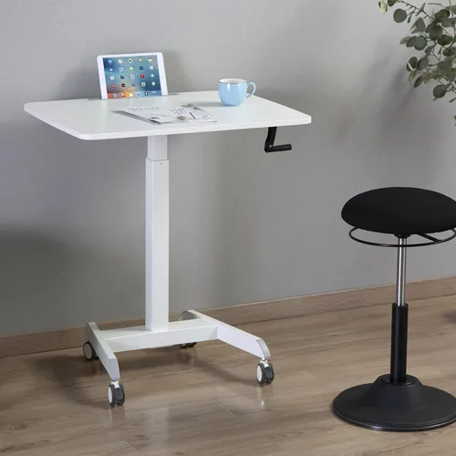 Vista 2 de Stand Steady Cruizer Podio móvil extragrande Escritorio portátil de pie de 31 pulgadas Carrito de computadora ajustable con altura de manivela