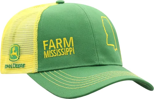 Vista 63 de John Deere Gorra de béisbol con logotipo y malla trasera con contraste, para hombre