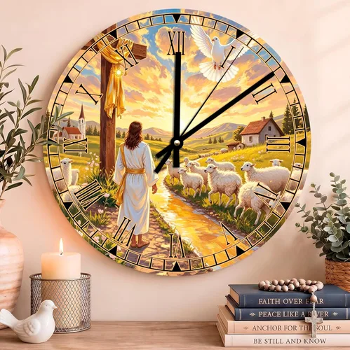 Vista 141 de Reloj con versículo bíblico con citas de Jesús, relojes de 0929Regalos Cristianos (2)
