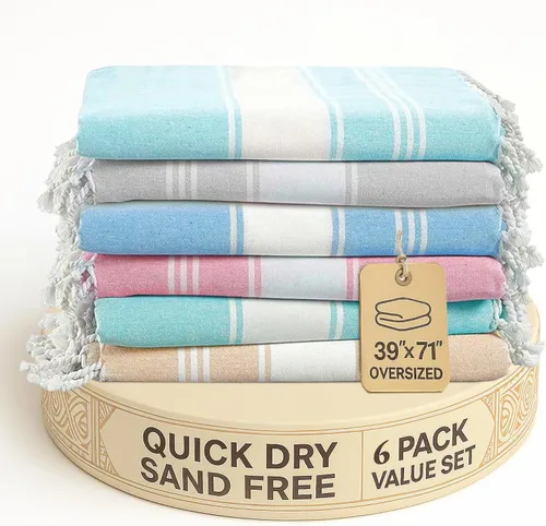 Vista 73 de LANE LINEN Toalla de Playa, Paquete de 2 Toallas de Playa de Gran Tamaño, 39"x71", Toallas de Piscina de Secado Rápido para Adultos, Absorbentes a