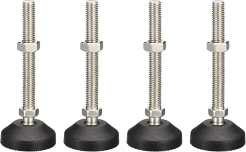 Vista 13 de uxcell Niveladores de muebles, 4 pies de nivelación universales de nailon M10x80x50mm, patas de mesa giratorias ajustables para muebles, máquinas