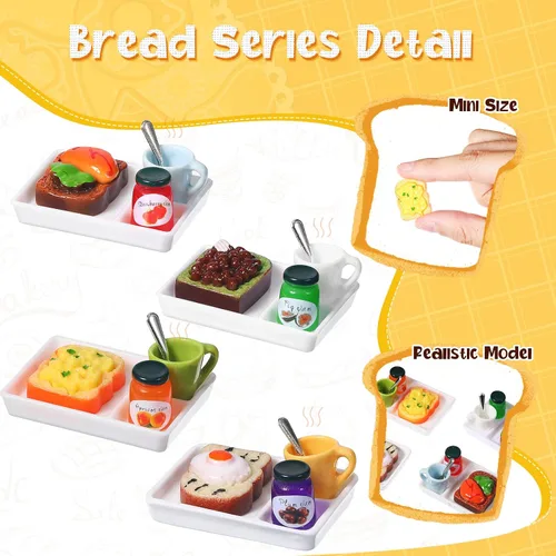 Vista 4 de Civaner Juego de 50 piezas de accesorios de comida rápida en miniatura para casa de muñecas, mini comida de Navidad, bebida mixta de resina, mini