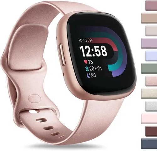 Vista 24 de AK Correa deportiva compatible con Fitbit Sense 2, Versa 4, Versa 3, correas clásicas de silicona suave para reloj inteligente, para mujeres