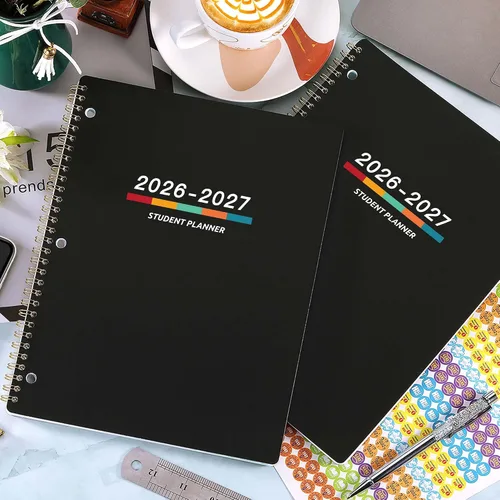 Vista 2 de Planificador escolar mensual y semanal 2026-2027 para estudiantes 2026-2027 Negro