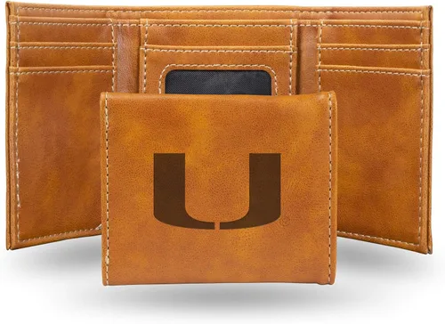 Vista 102 de NCAA Rico Industries - Billetera triple grabada con láser, con grabado láser, accesorio para hombre