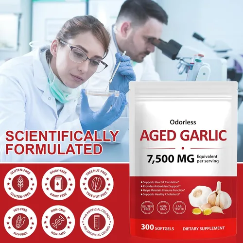Vista 12 de Cápsulas de extracto de ajo envejecido, suplementos de ajo, cápsulas blandas de ajo orgánicas sin olor para apoyo inmunológico, totalmente