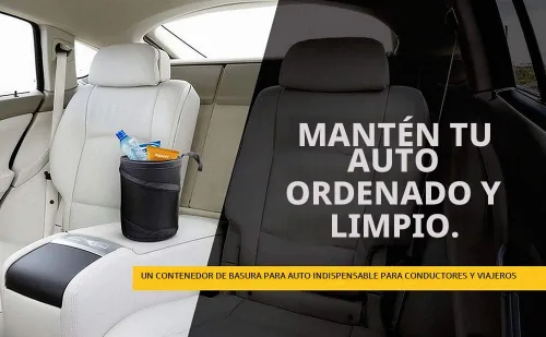 Vista 6 de Mavoro - Bote de basura para automóvil, impermeable, plegable, 1 galón, 1