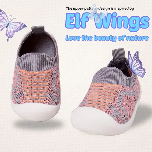 Vista 2 de Zapatos para caminar para bebés, primer andador para bebés, niñas pequeñas, antideslizantes, más seguros, suela suave, sin cordones, ancho ancho