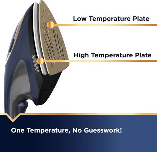 Vista 2 de BLACK+DECKER Press & Steam - Plancha y vaporizador 2 en 1, 180% más vapor y tecnología de una temperatura, suela de cerámica, seguro en todos