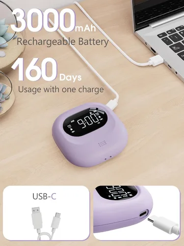 Vista 3 de Roxicosly Reloj despertador vibratorio súper fuerte para durmientes pesados, reloj agitador de cama de vibración ajustable debajo de la almohada