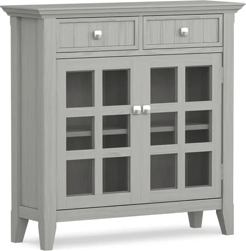 Vista 16 de SIMPLIHOME Acadian - Armario de madera maciza de 36" de ancho, color negro
