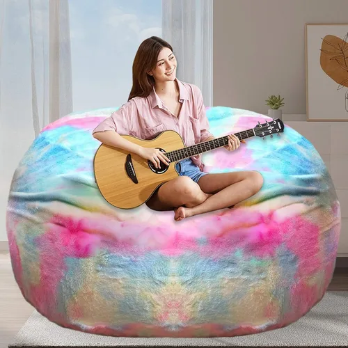 Vista 55 de BCU Funda para Silla Puf Ultra Suave Esponjosa de Piel Sintética Falsa Funda para Puf de Felpa Funda para Sillas de Sala de Estar para Adultos