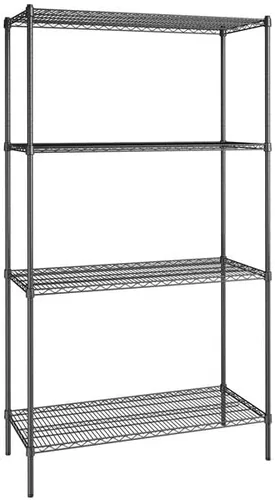 Vista 389 de Kit de 4 estantes de epoxi verde NSF de 21 x 72 pulgadas con postes de 86 pulgadas, estantería de almacenamiento resistente, kit de estantería