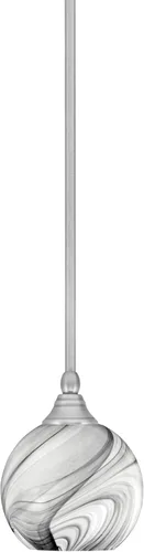 Vista 59 de Toltec Lighting Tallo Colgado Mini colgante, acabado de cobre negro, 3.5" cuadrado humo burbuja vidrio