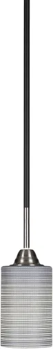 Vista 67 de Toltec Lighting Paramount - Mini colgante de 1 luz en acabado negro mate con cristal de arte perla de 7 pulgadas y estilo negro