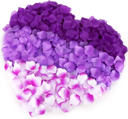 Vista 7 de 3000 pétalos de rosa, pétalos de rosa para bodas, pétalos de flores artificiales (naranja y amarillo)