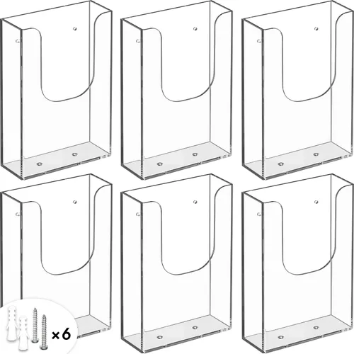 Vista 13 de MaxGear - Soporte de pared acrílico para folletos, 4 pulgadas de ancho, paquete de 3