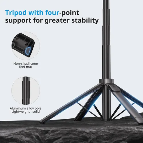 Vista 3 de Fuloview Trípode de seguimiento facial automático, trípode de teléfono de 67 pulgadas para iPhone, rotación de 360° que sigue tu movimiento, control