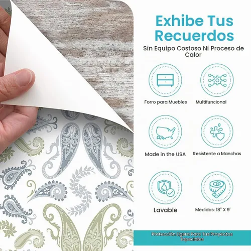 Vista 2 de Con-Tact Brand Cubierta creativa autoadhesiva, forro adhesivo para estantes, forro adhesivo multiusos de vinilo para cajones, fácil de usar y Sabio