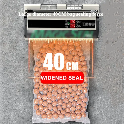 Vista 5 de Máquina selladora al vacío comercial, Máquina automática de conservación de alimentos de un solo toque, con función inflada y cortador de aire