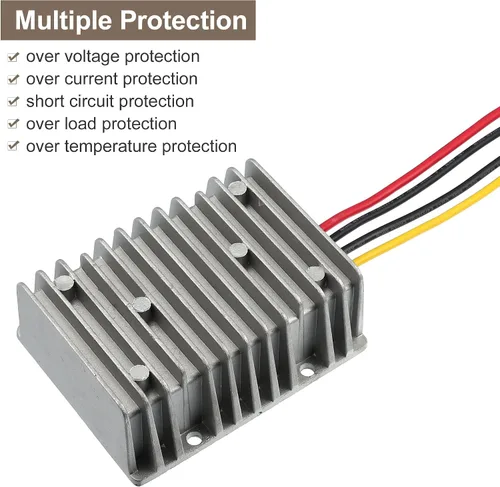 Vista 3 de X AUTOHAUX 8V/40V a 13.8V 20A Reductor Automático Buck Boost Step Down Up Regulador Modulador Transformador Universal para Carritos de Golf Scooters