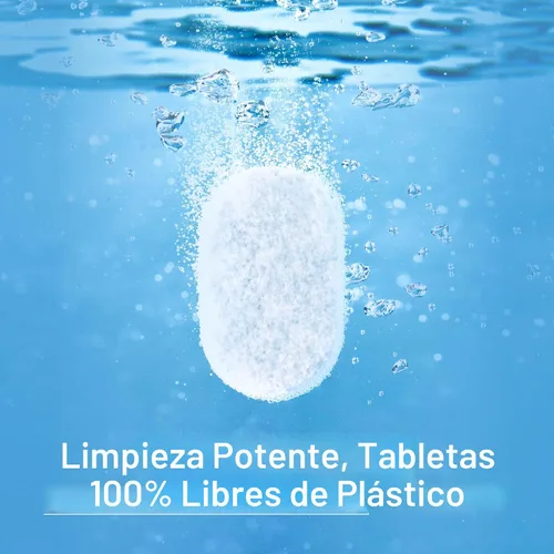 Vista 4 de BLUELAND - Tabletas de detergente para lavavajillas 100% libres de plástico, 60 unidades, libres y transparentes, ecológicas, cortan la grasa y se